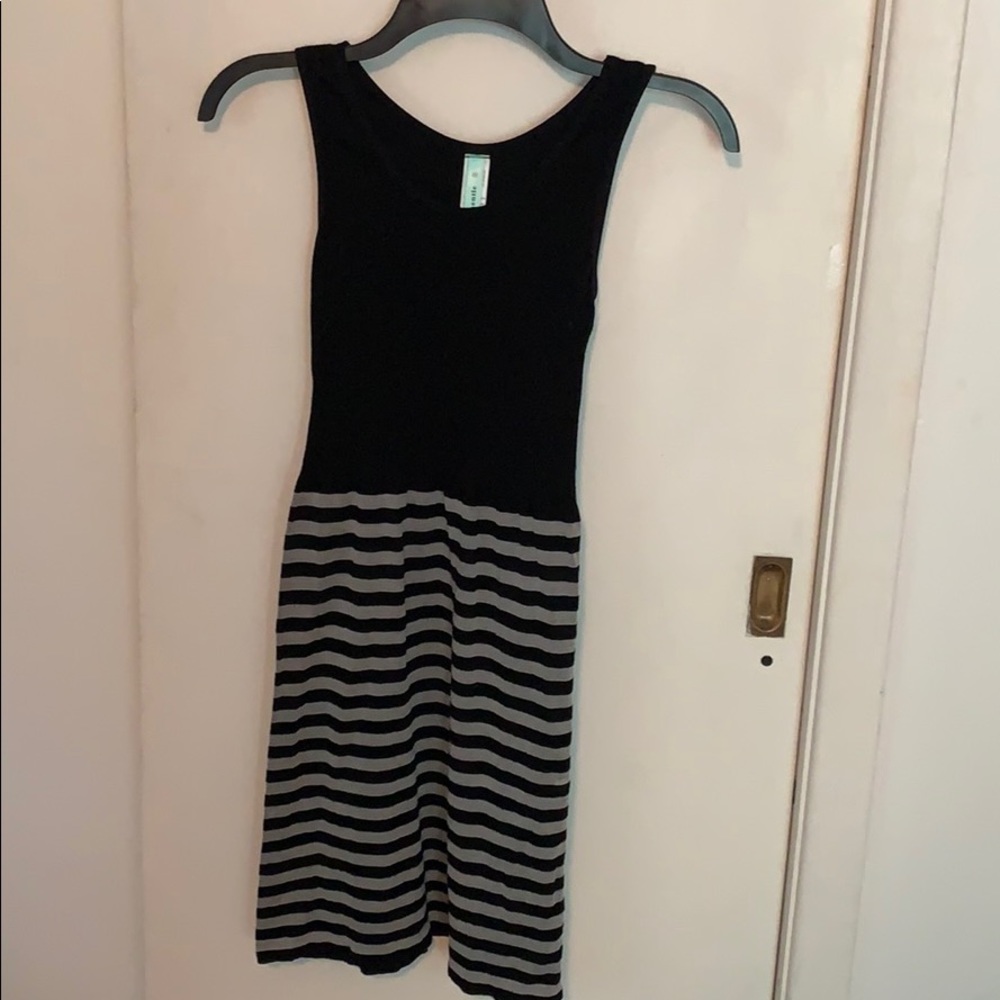 Black and Gray Minidress with Belt